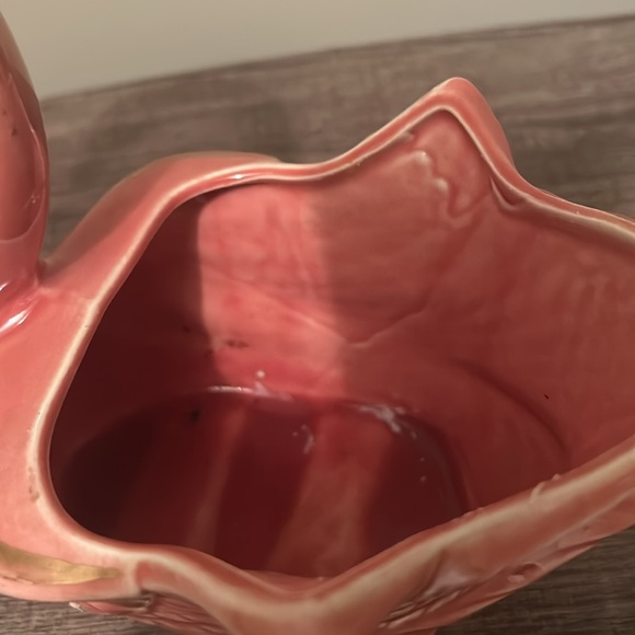 Vintage Cameron Clay MCM pink swan  flamingo 🦢 planter, cottage - Picture 4 of 5